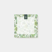 Green Boho  Floral Monogram Post-it® Notes (Voorkant)