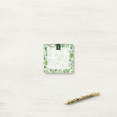 Green Boho  Floral Monogram Post-it® Notes (Op bureau)