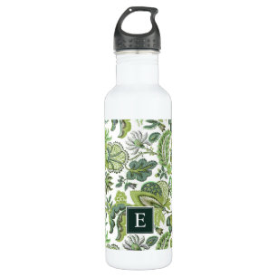 Green Boho  Floral Monogram Waterfles