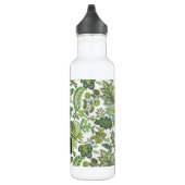 Green Boho Floral Monogram Waterfles (Rechts)