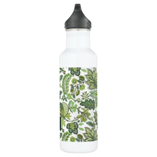 Green Boho  Floral Monogram Waterfles (Rechts)