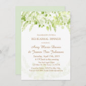 Green Boho Floral Spring Rehearsal Dinner Invite Kaart (Voorkant / Achterkant)