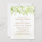 Green Boho Floral Spring Rehearsal Dinner Invite Kaart (Voorkant)