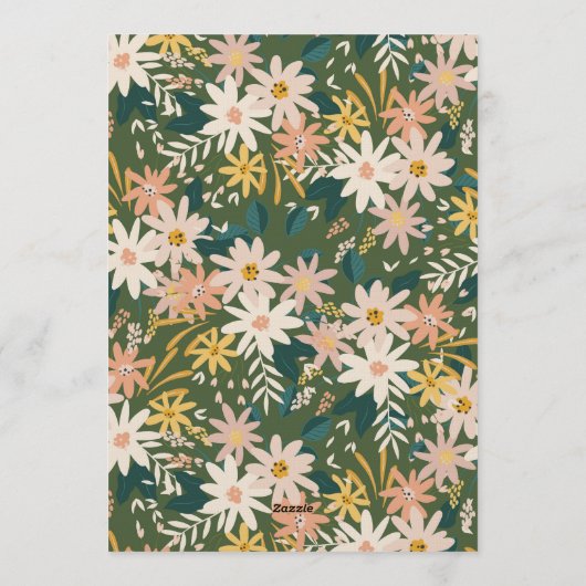 Green Boho Garden Floral Couples Bridal Shower  Kaart (Achterkant)