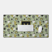 Green Boho Pattern Monogram Name Bureaumat (Keyboard & Muis)