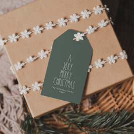 Green Boho Polka Dot Kerstmis Cadeaulabel