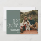 Green Boho Polka Dot Kerstmis Enkelfoto Feestdagenkaart (Voorkant)