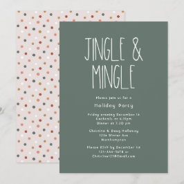 Green Boho Polka Dot Kerstmis Jingle en Mingle Kaart