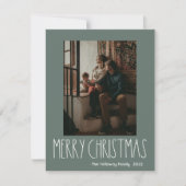 Green Boho Polka Dot Kerstmis Verticale Foto Feestdagenkaart (Voorkant)