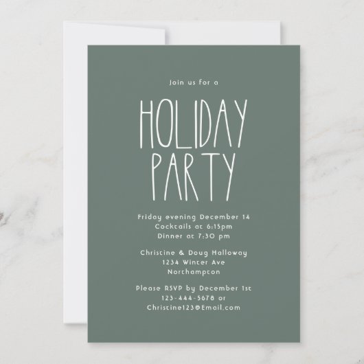 Green Boho Polka Dot Kerstparty Kaart (Voorkant)