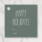 Green Boho Polka Dot Prettige feestdagen Square to Bedankjes Labels (Voorkant)