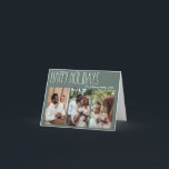 Green Boho Polka Dot Three-Photo Folded Feestdagen Kaart<br><div class="desc">Deze groene boho polka stip met drie foto's gevouwen vakantiekaart is perfect voor je moderne bohemen-boerderijgeïnspireerde vakantiegroet. Het klassieke rustige, maar delicate, handgetekende lettertype geeft het een oorvolle blik, terwijl het schattig en eenvoudig blijft. De polka stippen komen in de aardtoon van rood, sage groen, wazige roze, terracotta, roest, en...</div>