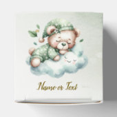 Green Boho Sleeping Teddy Bear Schattige feest Bedankdoosjes (Bovenkant)