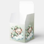 Green Boho Sleeping Teddy Bear Schattige feest Bedankdoosjes (Geopend)