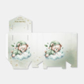 Green Boho Sleeping Teddy Bear Schattige feest Bedankdoosjes (Uitgevouwen)
