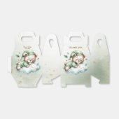 Green Boho Sleeping Teddy Bear Schattige feest Bedankdoosjes (Uitgevouwen)