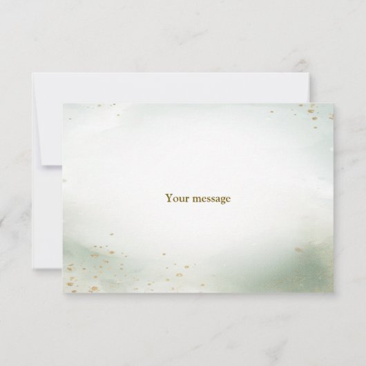 Green Boho Sleeping Teddy Bear Schattige feest Bedankkaart (Achterkant)