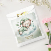 Green Boho Sleeping Teddy Bear Schattige feest Bedankzakje (Gezegeld)