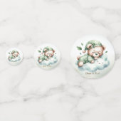 Green Boho Sleeping Teddy Bear Schattige feest Confetti (Achterkanten)