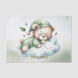 Green Boho Sleeping Teddy Bear Schattige feest Tissuepapier