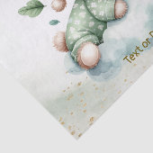 Green Boho Sleeping Teddy Bear Schattige feest Tissuepapier (Detail)