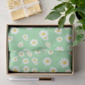 Green Boho Spring Daisies Pattern Tissuepapier (Geschenk)