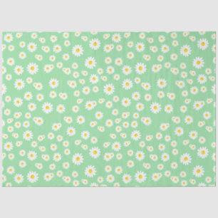 Green Boho Spring Daisies Pattern Tissuepapier