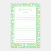 Green Boho Spring Daisies Post-it® Notes (Voorkant)