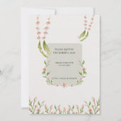 Green Boho Watercolor Botanical Wedding Invitation Kaart (Achterkant)