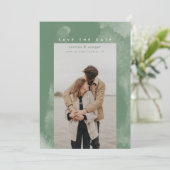 Green Boho Waterverf Sla de datum op Save The Date (Staand voorkant)
