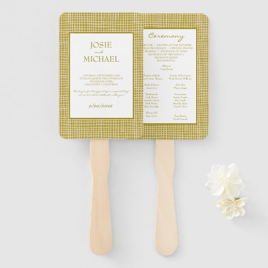 Green Boho Wedding Handwaaier (Voorkant en achterkant)