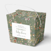 Green Boho Wildflower Baby shower Bedankdoosjes (Achterkant)