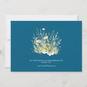 Green Boho Wildflower Navy Elopement Aankondiging (Achterkant)