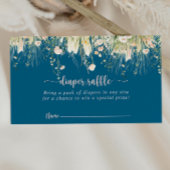 Green Boho Wildflower Navy Luier Raffle Ticket Informatiekaartje