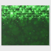 Green Bokeh-kerstlampjes Cadeaupapier (Vlak)