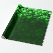 Green Bokeh-kerstlampjes Cadeaupapier (Uitgerold)