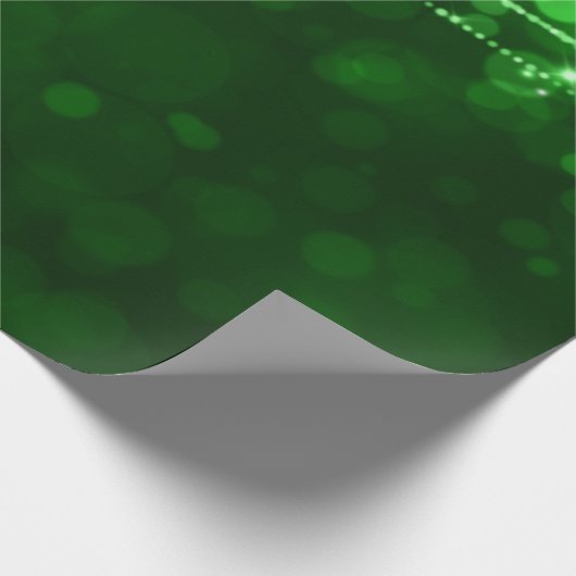 Green Bokeh-kerstlampjes Cadeaupapier (Hoek)