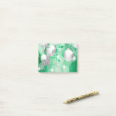 Green Bokeh Ornament Balls Silver Reindeer Joy Post-it® Notes (Op bureau)