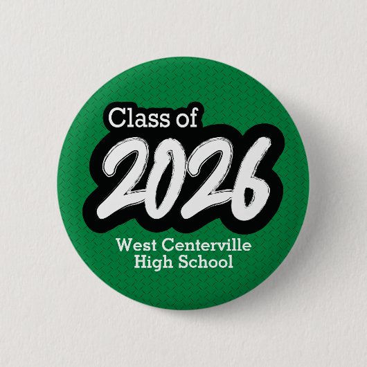 Green Bold Brush Klasse van 2026 Button (Voorkant)