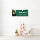 Green Bold Calligraphy Foto Afstuderen Spandoek (Insitu)