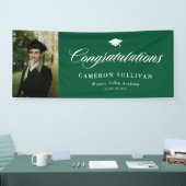 Green Bold Calligraphy Foto Afstuderen Spandoek (Beurs)