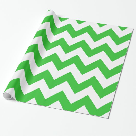 Green Bold Chevron Cadeaupapier (Uitgerold)