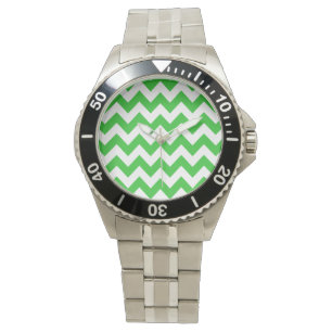Green Bold Chevron Horloge