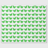 Green Bold Mod Butterflies Cadeaupapier (Vlak)