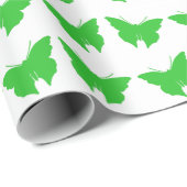 Green Bold Mod Butterflies Cadeaupapier (Rol Hoek)