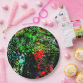 Green bold texture  paper plate,Dark green texture Papieren Bordje (Feest)