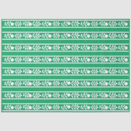 Green Bone Inlay Floral Border Decoupage Paper Tissuepapier