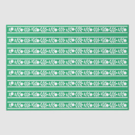 Green Bone Inlay Floral Border Decoupage Paper Tissuepapier