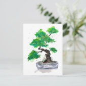 Green Bonsai Waterverf Briefkaart (Staand voorkant)