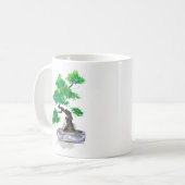 Green Bonsai Waterverf Coffee Mok (Voorkant links)